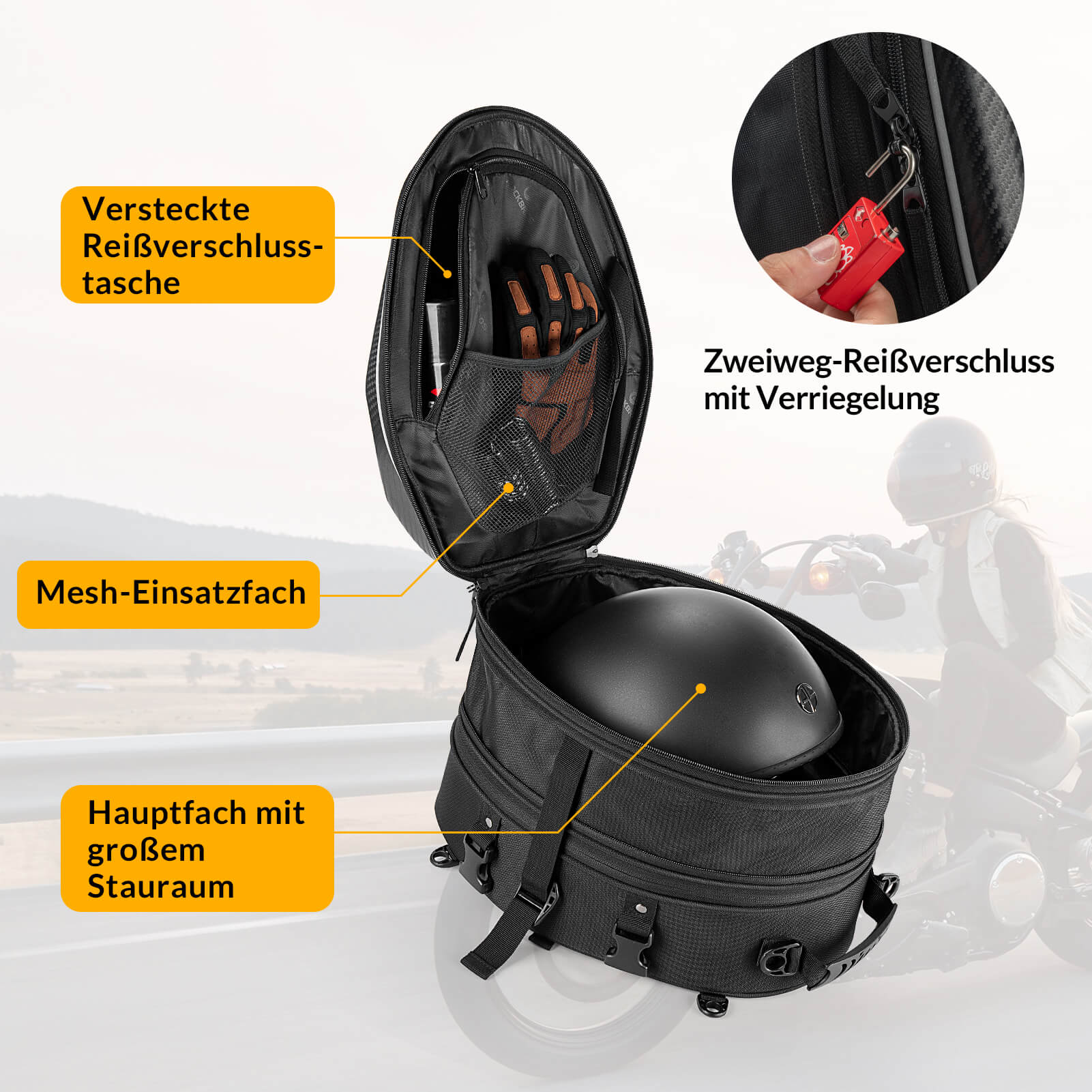Motorradtasche Wasserdicht Gepäckträgertasche Hecktasche 20-35L