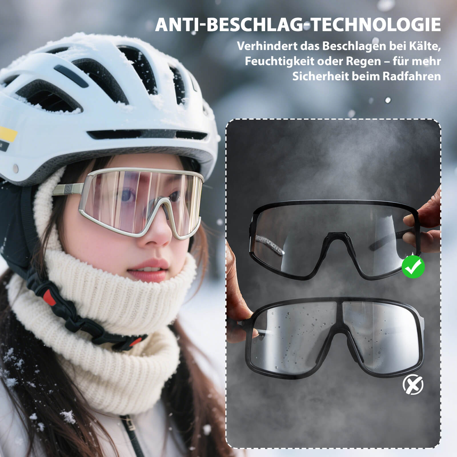 Anti-Beschlag Sonnenbrille Selbsttönend UV400 Schutz