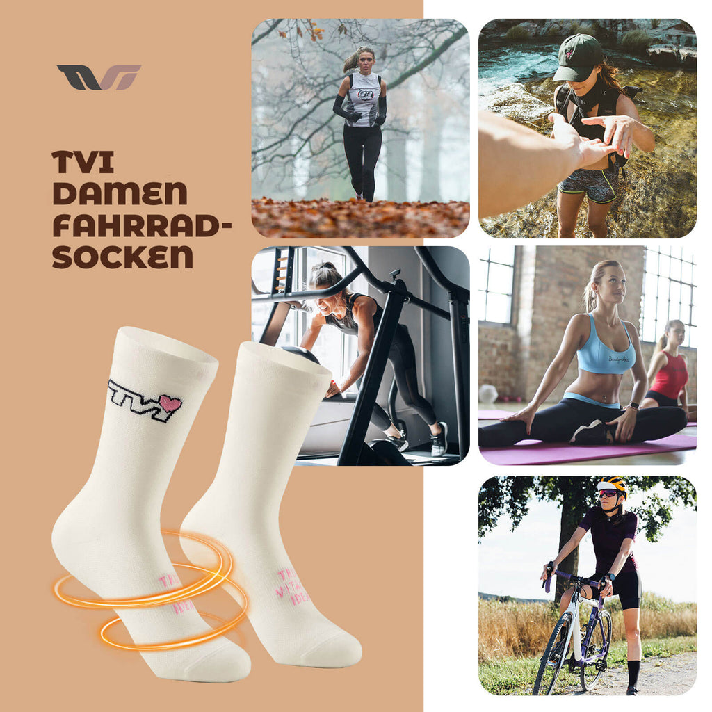 ROCKBROS TVI Damen Sportsocken Atmungsaktive Fahrradsocken Winter