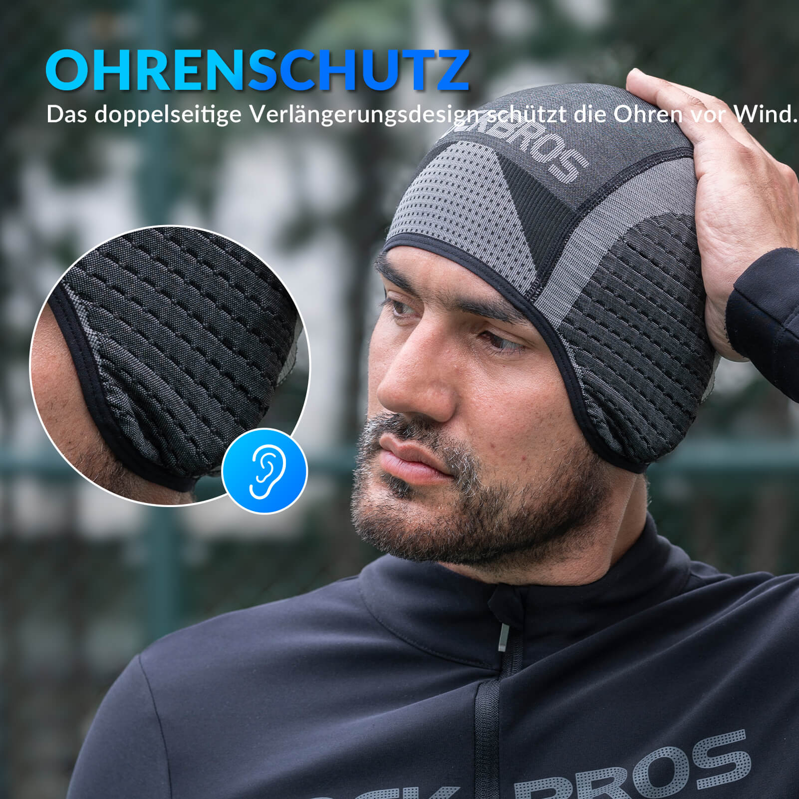 Warm Fahrradmütze Atmungsaktiv Sport Funktionsmütze