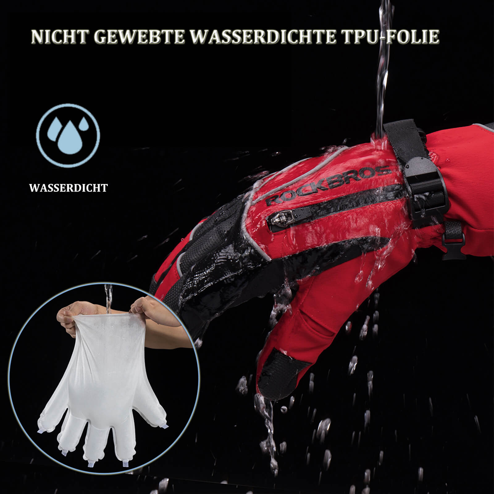 ROCKBROS Winter Handschuhe Warm Skihandschuhe Winddicht -20℃ M-XL