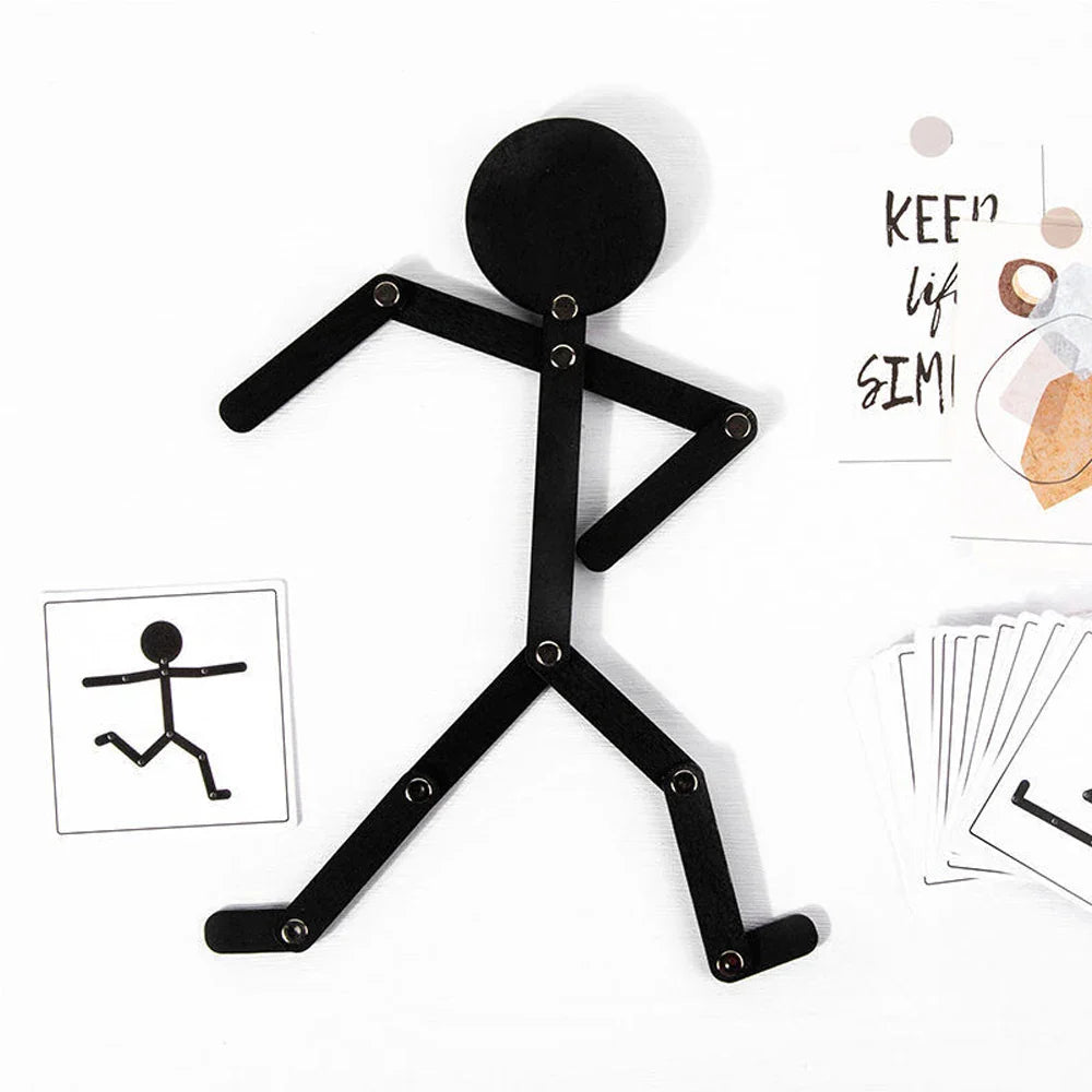 Holz Stick Männer Puzzle - Montessori DIY Board Karten -  Vorschule & Feinmotorik