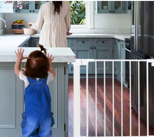 Sicherheitsgitter für Kinder & Haustiere – Türschutzgitter ohne Bohren – Metall – 74,5 cm breit