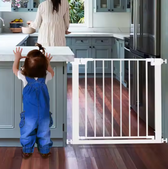 Sicherheitsgitter für Kinder & Haustiere – Türschutzgitter ohne Bohren – Metall – 74,5 cm breit