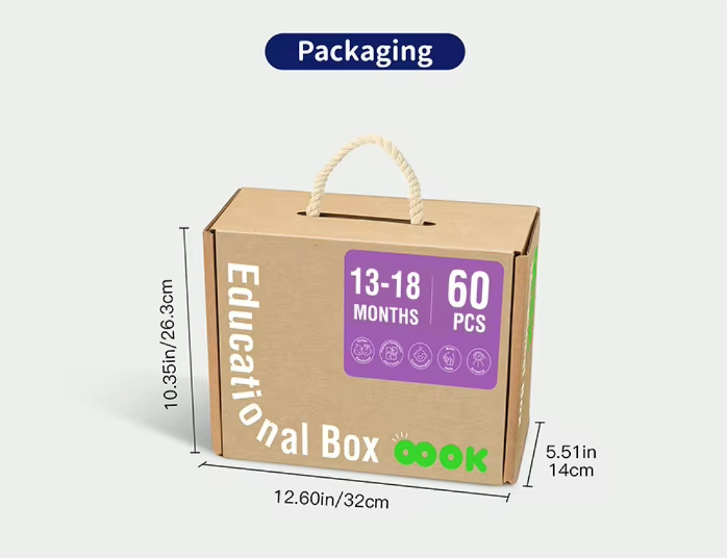 Montessori Educational Box, 13-18 Monate, 6-in-1, Lernspielzeug für Kleinkinder