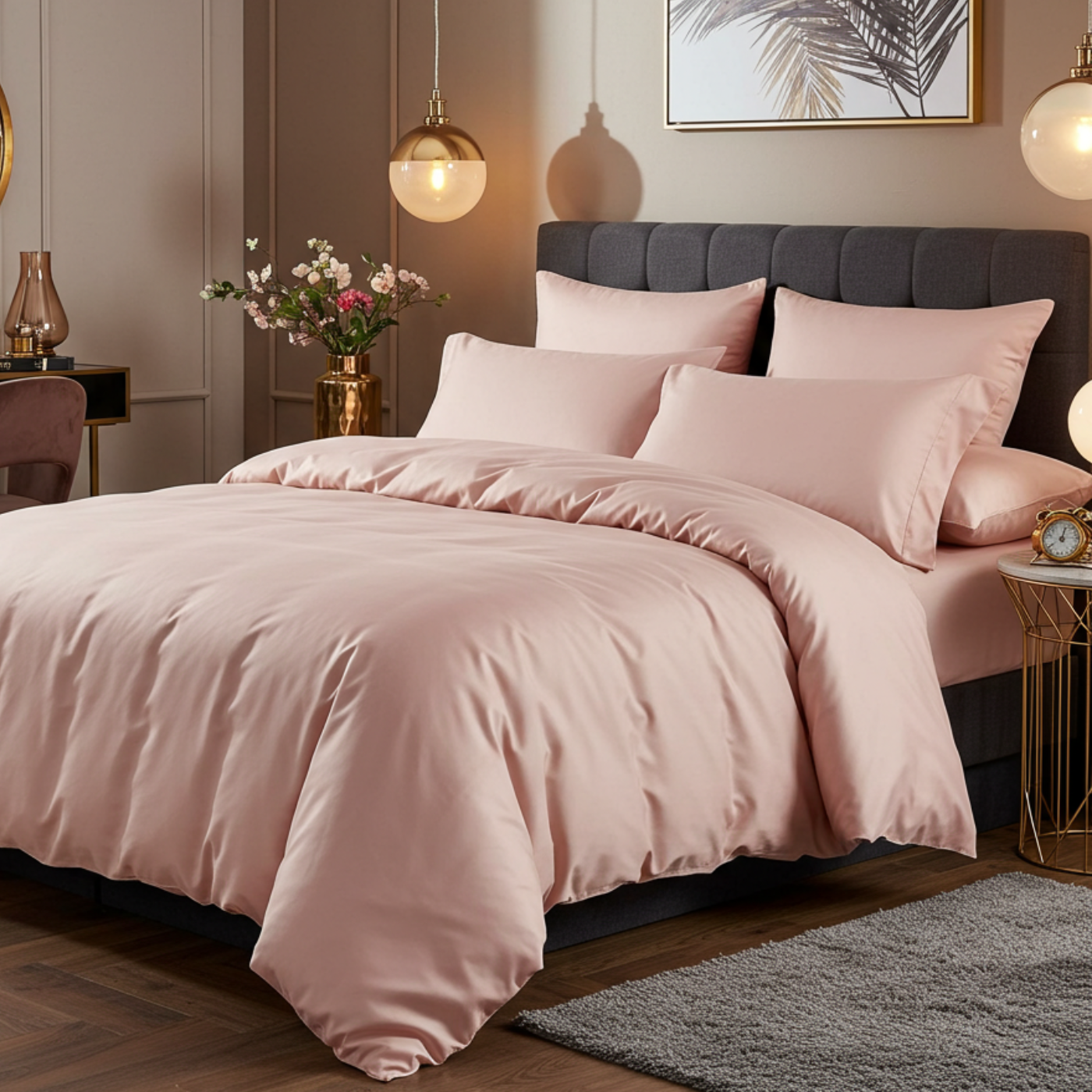 Charm Baumwolle Satin 2-Kissenbezug Set