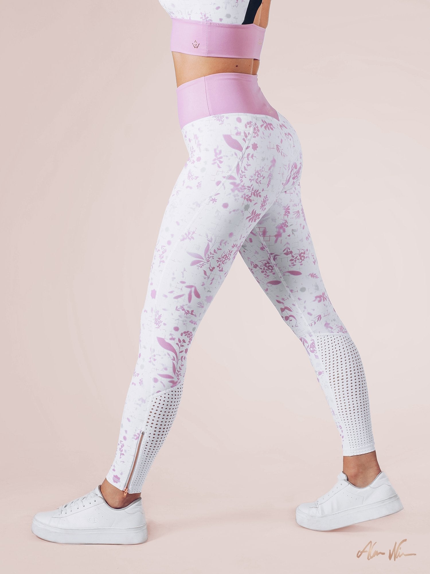 Floral Leggings - Pearl