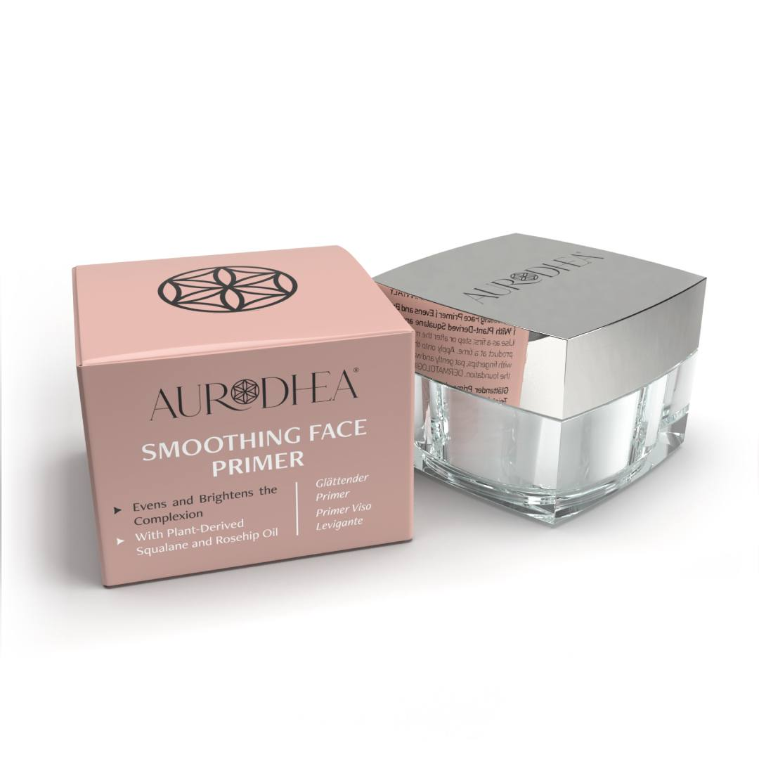 Aurodhea Glättender Primer Tiegel und Rosa Verpackung Phytosqualan Wildrosenöl 15ml – EXCITELUXURY
