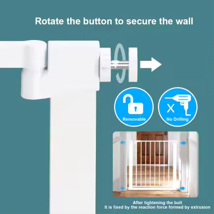 Sicherheitsgitter für Kinder & Haustiere – Türschutzgitter ohne Bohren – Metall – 74,5 cm breit