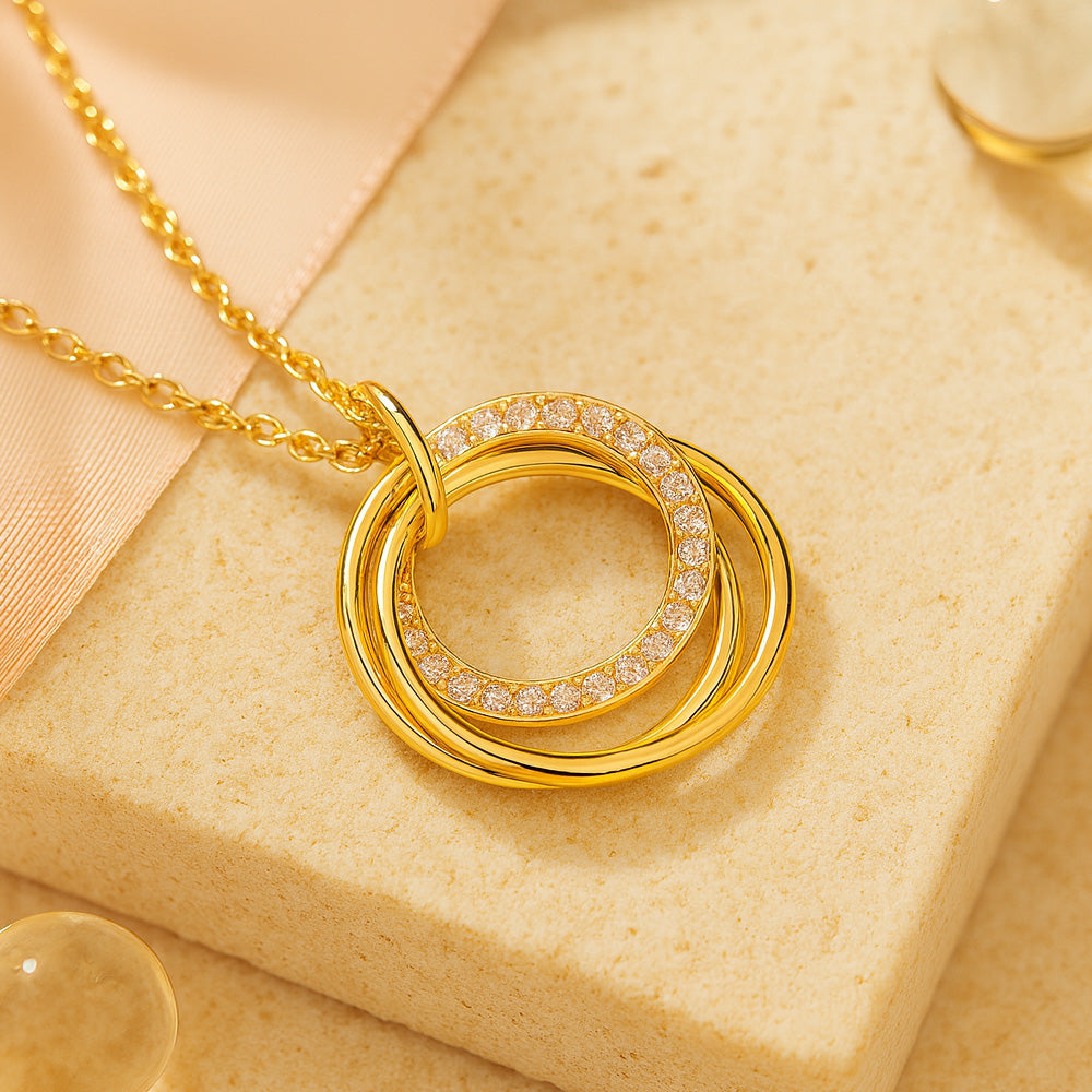 Kette mit Anhänger aus 925er Sterling-Silber, Kreise 45cm