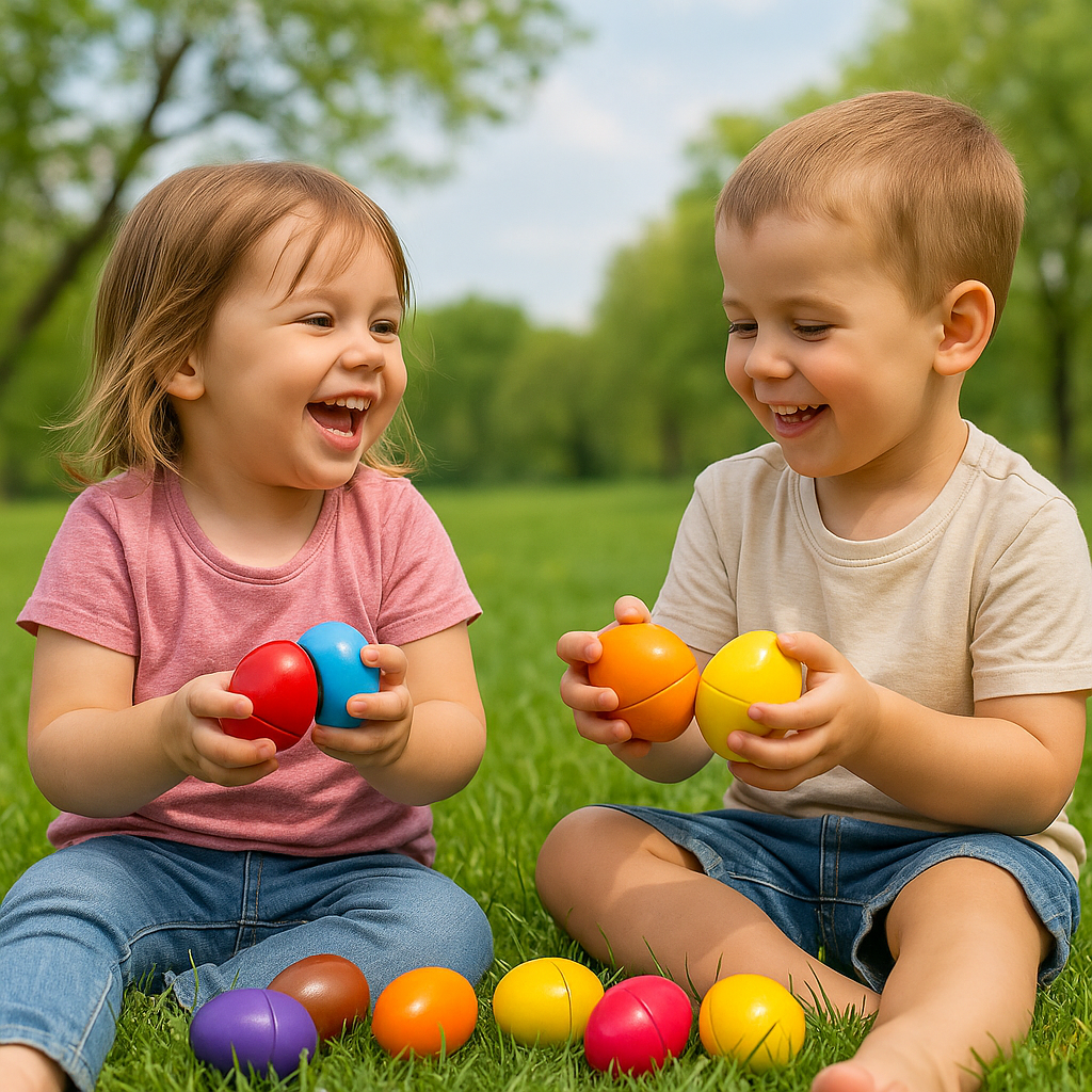 Montessori Holz Eier Steckspiel für Kinder – Lernspiel zum Stecken, Sortieren und Entdecken