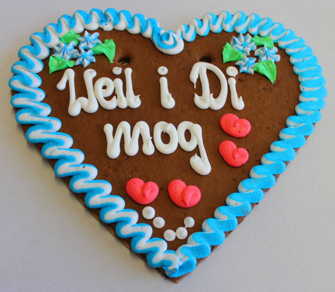 Lebkuchenherz Wunschtext 36 x 34 cm |Lebkuchenherzen-Fabrik