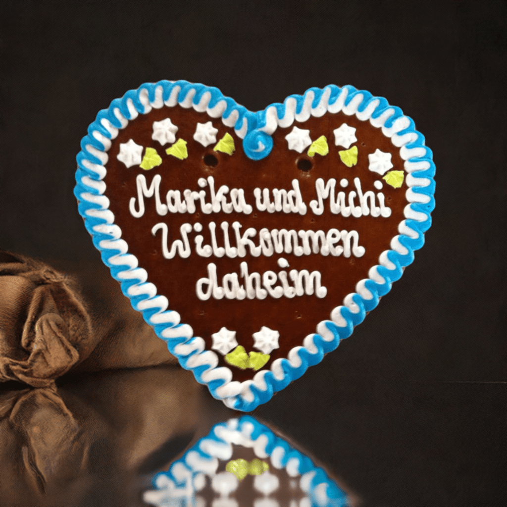 Lebkuchenherz Wunschtext 36 x 34 cm |Lebkuchenherzen-Fabrik