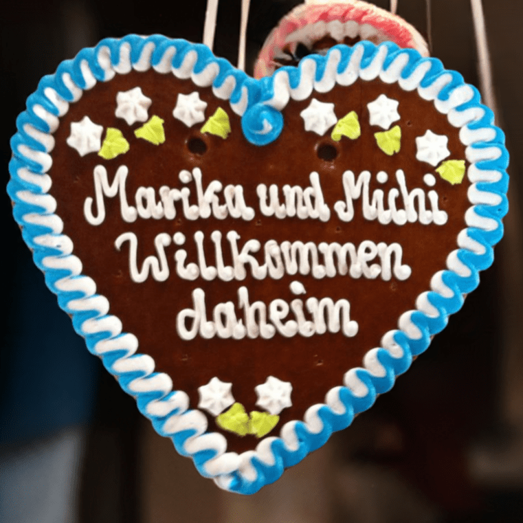 Lebkuchenherz Wunschtext 36 x 34 cm |Lebkuchenherzen-Fabrik