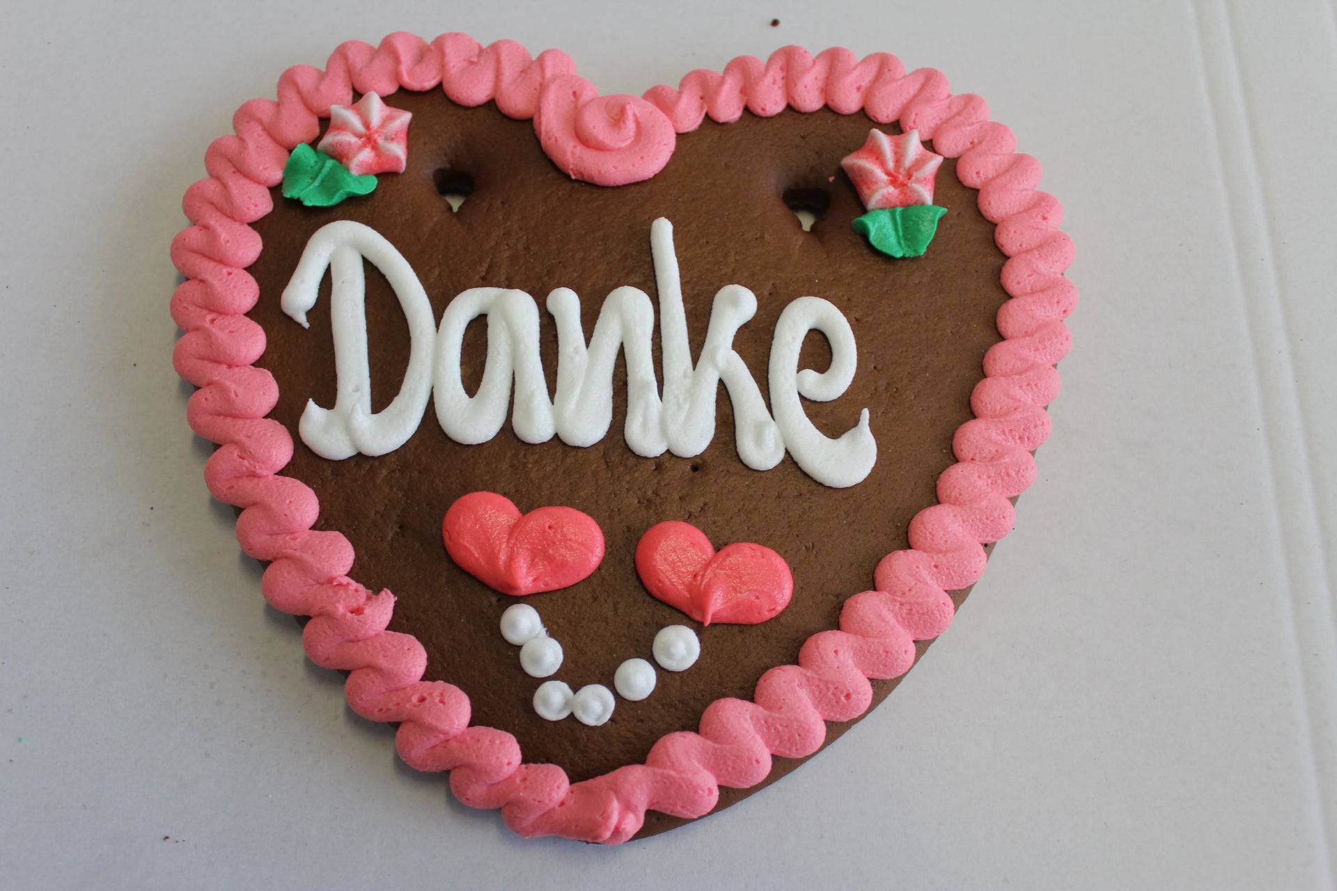 Lebkuchenherz Wunschtext 22 x 23 cm |Lebkuchenherzen-Fabrik