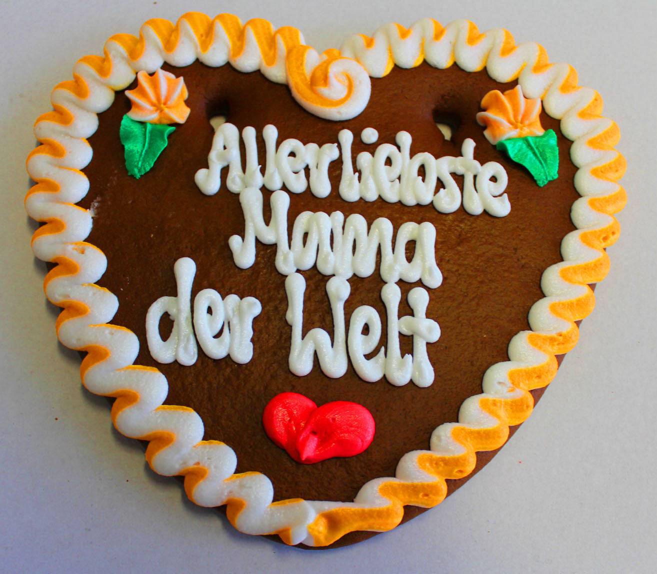 Lebkuchenherz Wunschtext 22 x 23 cm |Lebkuchenherzen-Fabrik