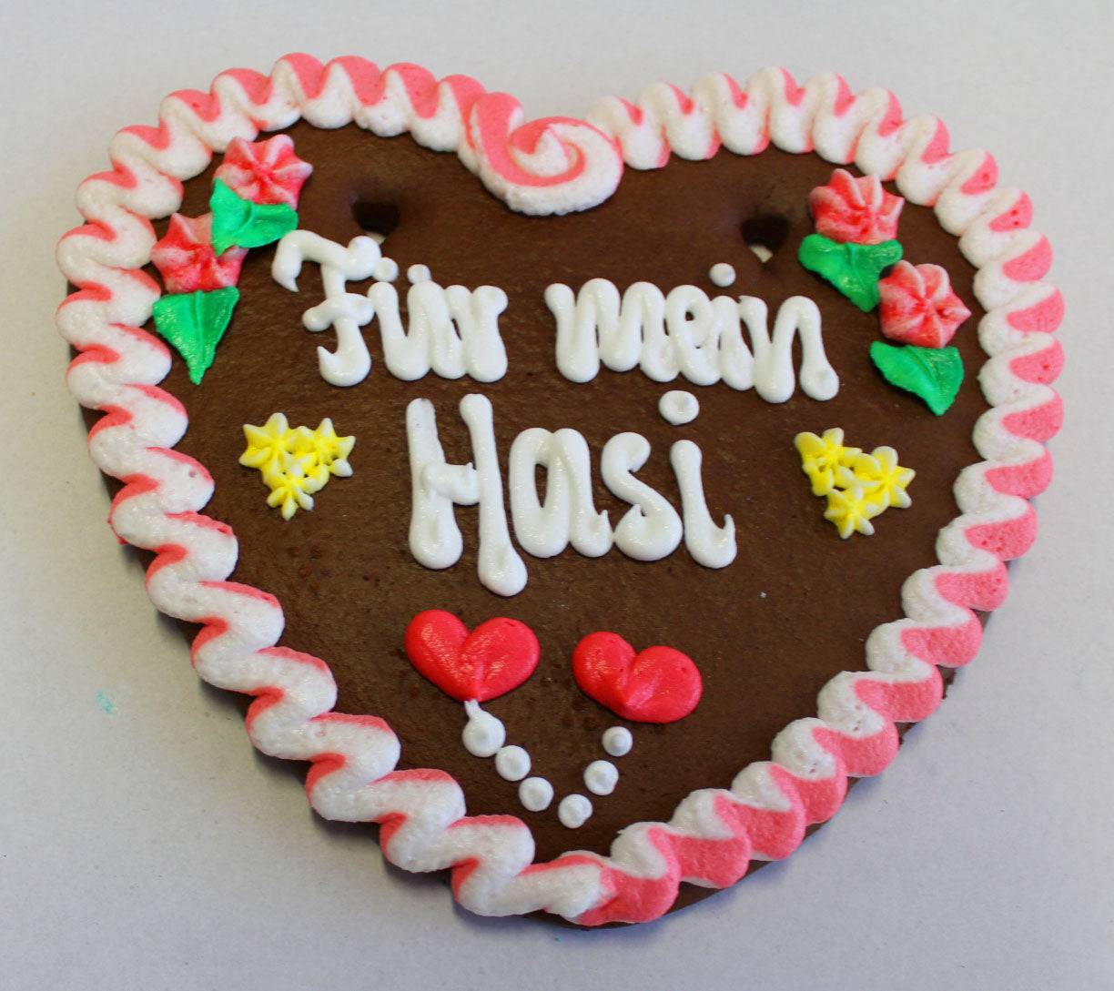 Lebkuchenherz Wunschtext 22 x 23 cm |Lebkuchenherzen-Fabrik
