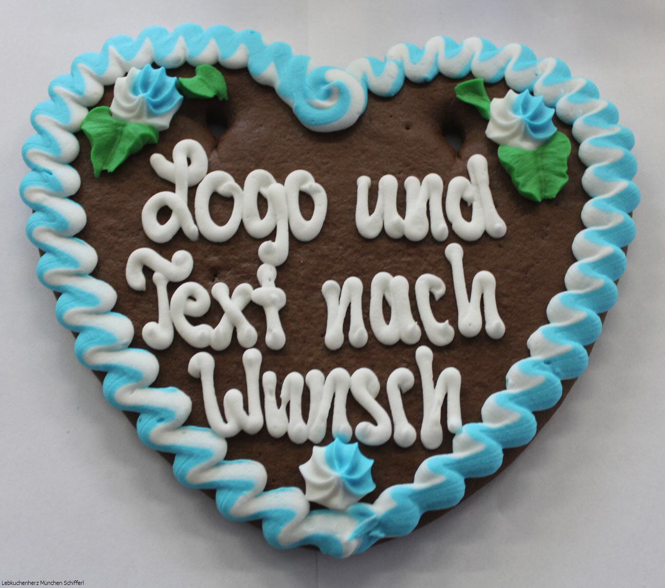 Lebkuchenherz Wunschtext 22 x 23 cm |Lebkuchenherzen-Fabrik