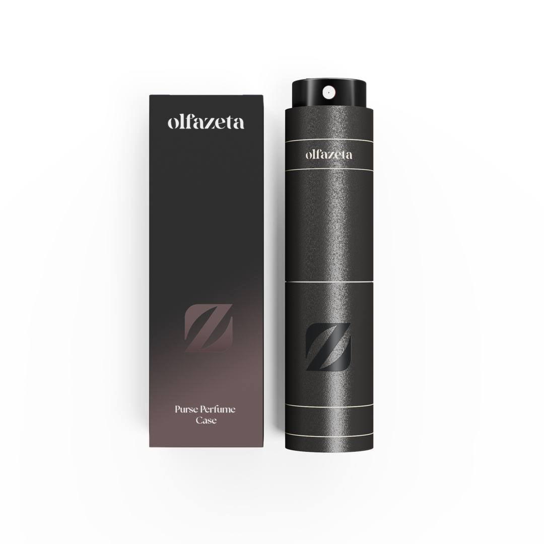 Olfazeta Parfüm-Taschenetui Timeless in Schwarz Lederoptik für 15 ml Nachfüllflakon Modell TCOV009