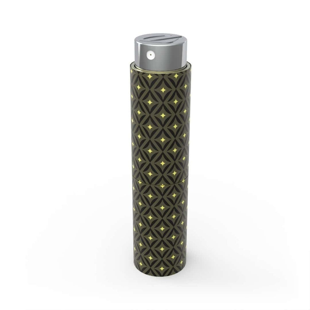 Trendiges Etui Modell TCOV006 Braun-Taupe Monogramm Look für Damenparfüm Nachfüller.