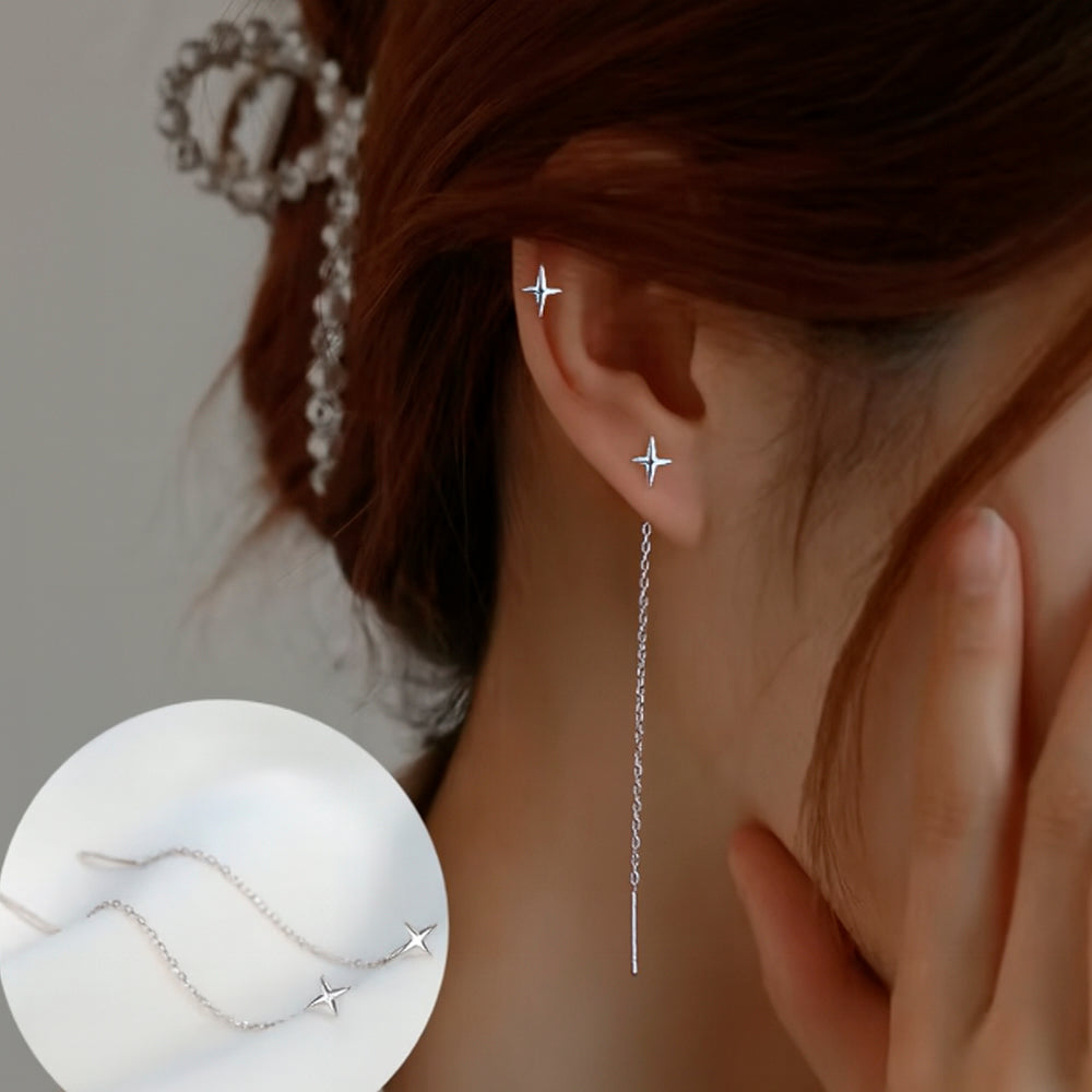 Ohrstecker aus 925er Sterling-Silber, Falling Star