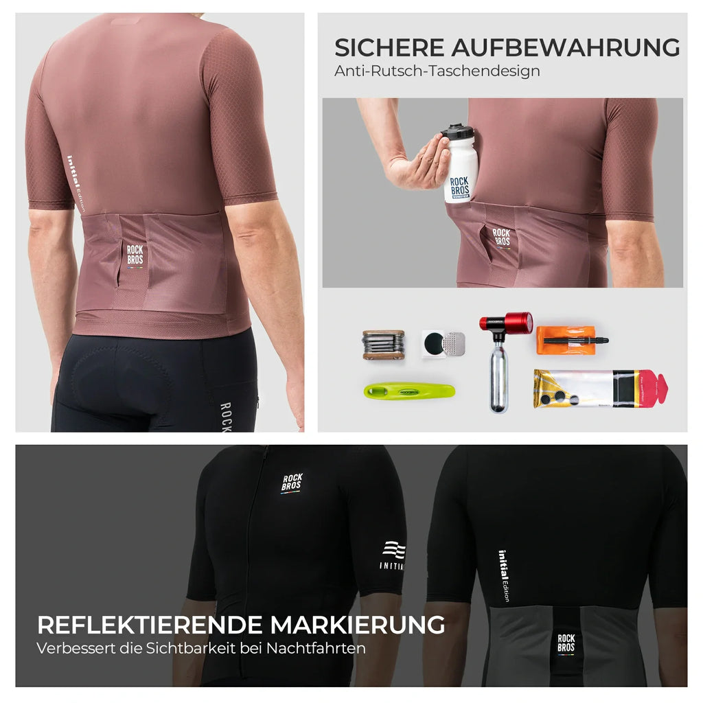 ROAD TO SKY Herren Radtrikot Kurzarm mit Taschen