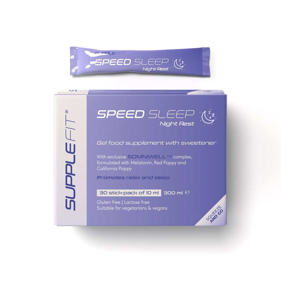 SUPPLEFIT SPEED SLEEP Nachtruhe - Gel Nahrungsergänzungsmittel mit Melatonin, 30 Sticks (lila Verpackung)
